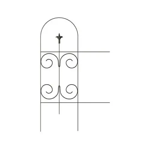 Black Garden Fence With Finial, 32 In. x 8 Ft.