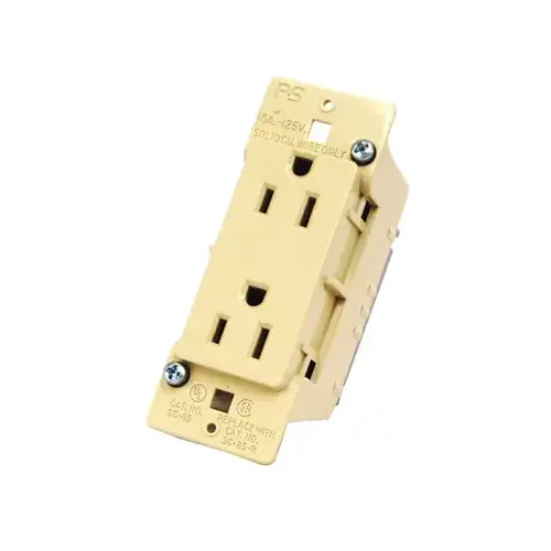 US Hardware E-102C Receptacle, 125 V, 15 A, 2-Pole, Ivory