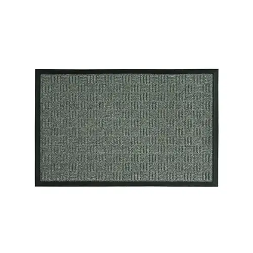 Fanmats 58777 Door Mat, 36 in L, 24 in W, Parquet Pattern, Gray