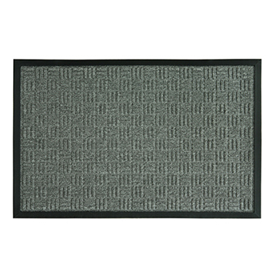 Fanmats 58777 Door Mat, 36 in L, 24 in W, Parquet Pattern, Gray