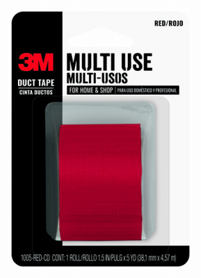 SCOTCH 1005-RED-CD Duct Tape 1.5" W X 5 yd L Red Red