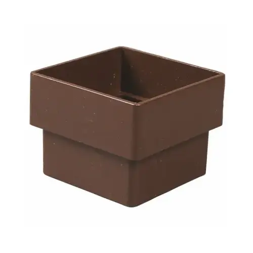 Downspout Connector 2.6" H X 2" W X 2" L Brown Vinyl Contemporary Brown - pack of 10