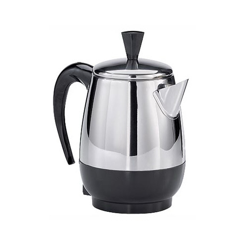 Farberware FCP240 Electric Percolator, 2 to 4 Cups Capacity, 1 W, Stainless Steel, Knob Control