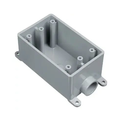 Carlon E980DFN-CTN 1-Gang PVC Molded Rigid Non-Metallic Dead-End Termination Wall Box, 1/2 In. Outlet Gray