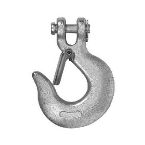 Clevis Slip Hook with Latch, 5/16 in, 3900 lb Working Load, 43 Grade, Steel, Zinc