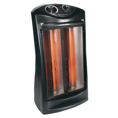 Comfort Zone CZQTV007BK Quartz Heater 150 sq ft Radiant Black