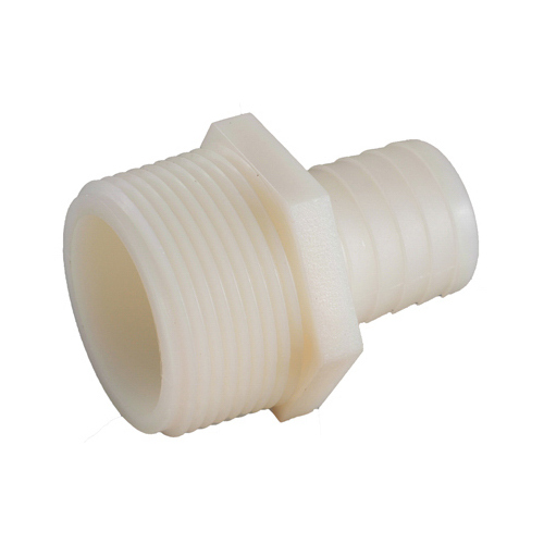 Anderson Metals 53701-0812-XCP5 Hose Adapter 1/2" Insert in. X 3/4" D MPT Nylon White - pack of 5