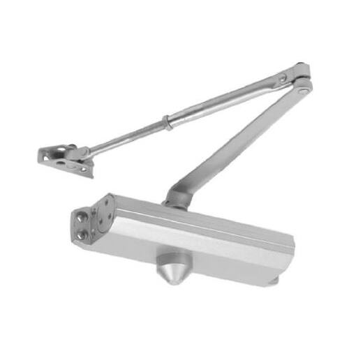 Tell Manufacturing DC100146 Commercial Door Closer, Aluminum Finish, Adjustable Size 3-6