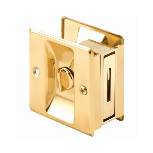 N 6771 Pocket Door Lock and Pull, Brass, Polished Brass