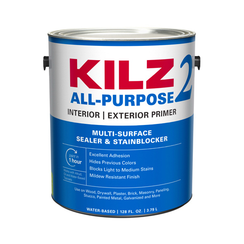 KILZ 20941-XCP2 Exterior Primer, White, 1 gal, Can - pack of 2