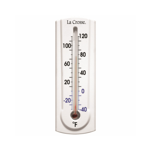 La Crosse 204-107 Dial Thermometer with Key Holder Plastic White 6.5" White