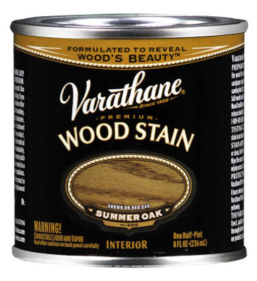 Varathane 211756 Wood Stain Semi-Transparent Summer Oak Oil-Based Urethane Modified Alkyd 0.5 pt Summer Oak