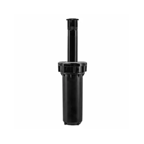 Pop-Up Spray Head, 1/2 in Connection, 3 in H Pop-Up, 10 to 15 ft, Adjustable Nozzle, Plastic Black