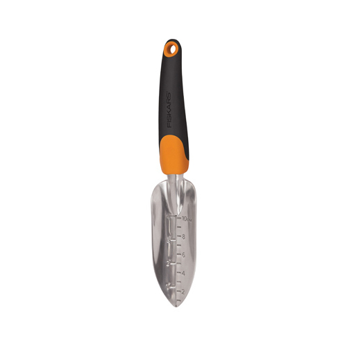 Ergo Transplanter, 5-3/4 in L Blade, 2-1/2 in W Blade, Aluminum Blade, Plastic Handle Black/Orange