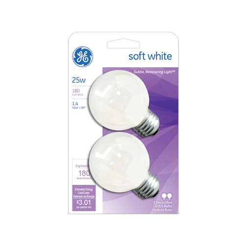 Incandescent Bulb Reveal 25 W G16.5 Globe E26 (Medium) Soft White Clear