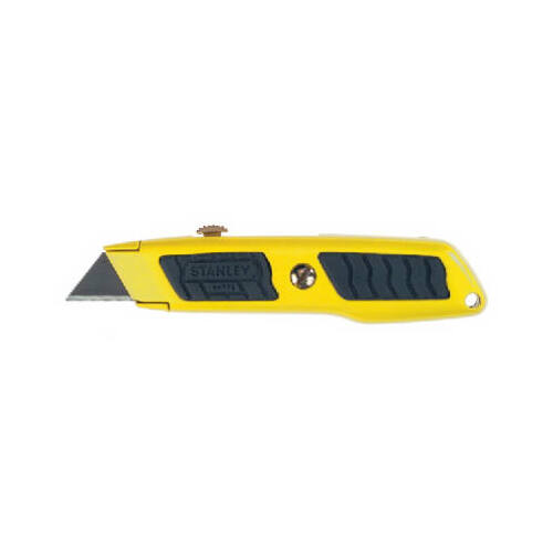 Utility Knife, 2-7/16 in L Blade, 3 in W Blade, Carbon Steel Blade, Cushion-Grip Handle Black/Yellow