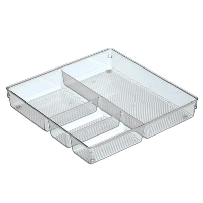 iDesign 56530 Drawer Organizer Linus 2" H X 12" W X 12" D Plastic Clear