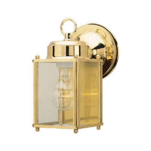 Wall Lantern Polished Brass Clear Switch Incandescent Polished Brass