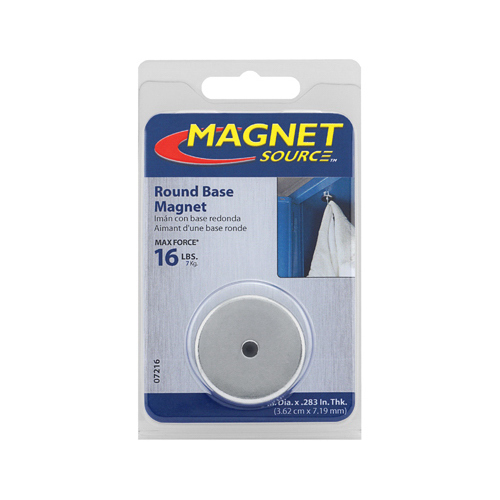 Round Base Magnet, Ceramic, 0.375 in ID x 1.42 in OD Dia, 0.283 in H
