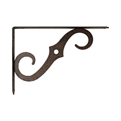 152BC Shelf Bracket, 80 lb, 8 in L, 0.94 in H, Steel, Antique Bronze