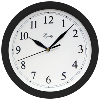 La Crosse 25203 Wall Clock 10" L X 1" W Indoor Analog Plastic Black Black