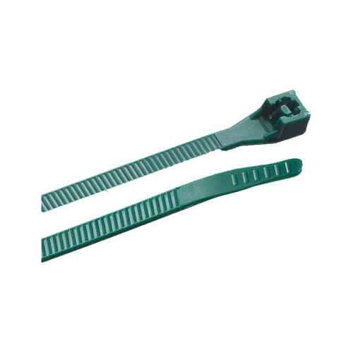 Cable Ties, Green, 8 In - pack of 100