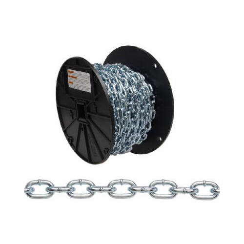 Campbell AW0310427 Machine Chain #4 Straight Link Carbon Steel .12" D X 100 ft. L Zinc Plated