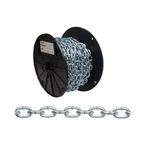 Campbell AW0310427 Machine Chain #4 Straight Link Carbon Steel .12" D X 100 ft. L Zinc Plated