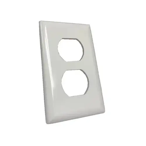 RV One Gang Duplex Plate  White