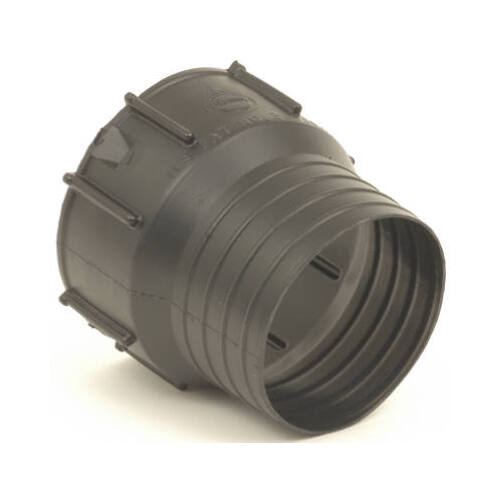 Corrugated-to-Clay Pipe Adapter 4" Slip X 3" D Slip Polyethylene 5" Corrugated-to-Clay Pipe Adapte Black