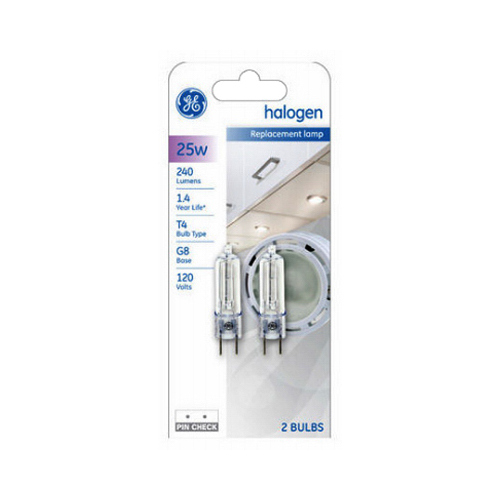 GE 84886 Halogen Bulb 25 W T4 Specialty 240 lm Daylight Clear Pair