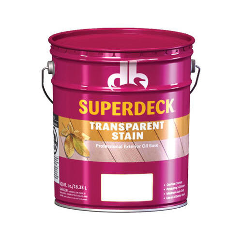 Superdeck DB0019035-20 Wood Stain Transparent Satin Redwood Oil-Based 5 gal Redwood