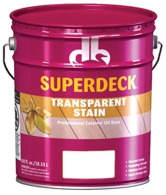 Superdeck DB0019035-20 Wood Stain Transparent Satin Redwood Oil-Based 5 gal Redwood