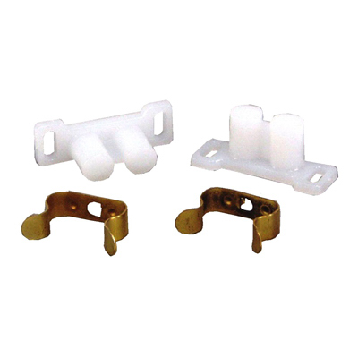 US Hardware D-121C Catch and Clip White Metal/Plastic White Pair