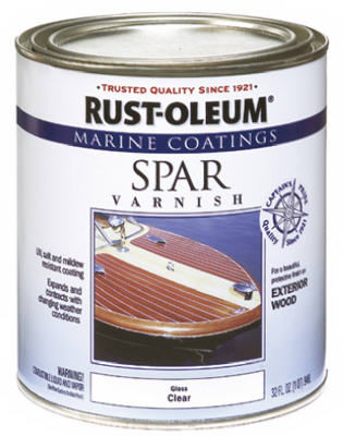 Rust-Oleum 207008 Marine Spar Varnish Gloss Clear Oil-Based 1 qt Clear