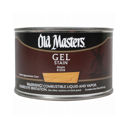 Old Masters 81208 Gel Stain Semi-Transparent Maple Oil-Based Alkyd 1 pt ...