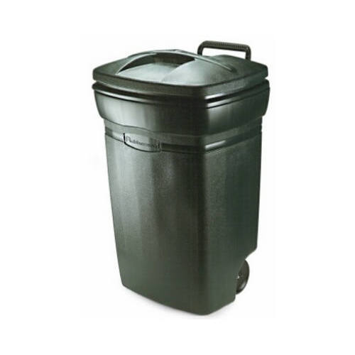 Rubbermaid Rm134501 Xcp4 Garbage Can Roughneck 45 Gal Plastic Wheeled Lid Included Green Pack Of 4 