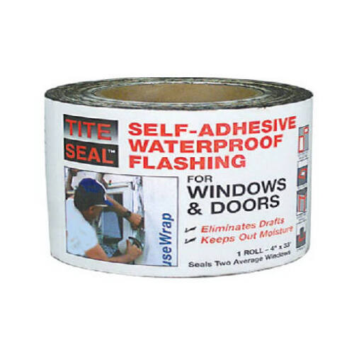 Self-Adhesive Waterproof Flashing 4" W X 100 ft. L Rubber Silver Silver