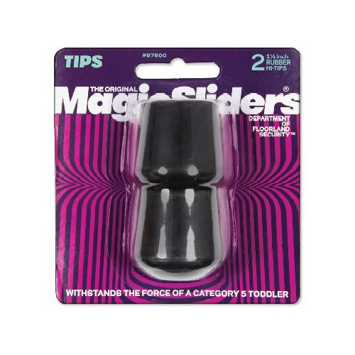 Magic Sliders 97600 Leg Tip Rubber Black Round 1-1/4" W Black