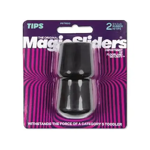 Leg Tip Rubber Black Round 1-1/4" W Blac - 2 per pack x6 packs