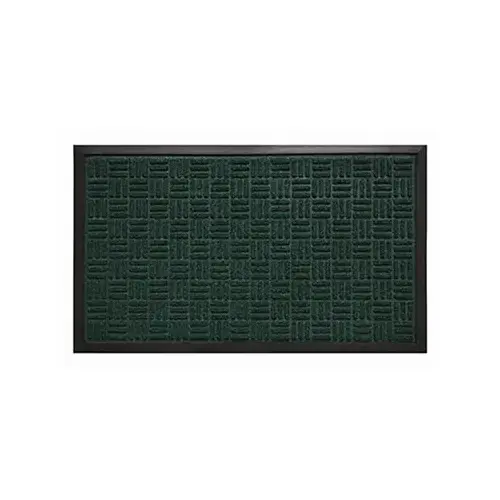 Fanmats 58805 Boot/Shoe Scraper Mat, 30 in L, 18 in W, Parquet Pattern, Olefin Surface, Brown