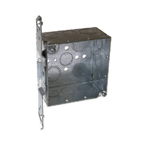 Welded Box, 2 -Gang, 14 -Knockout, 1/2 in, 1/2 to 3/4 in Knockout, Steel, Gray, Pre-Galvanized