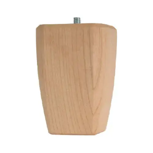 4 In. x 2-1/2 In. Square Taper Hardwood Bun Foot Natural