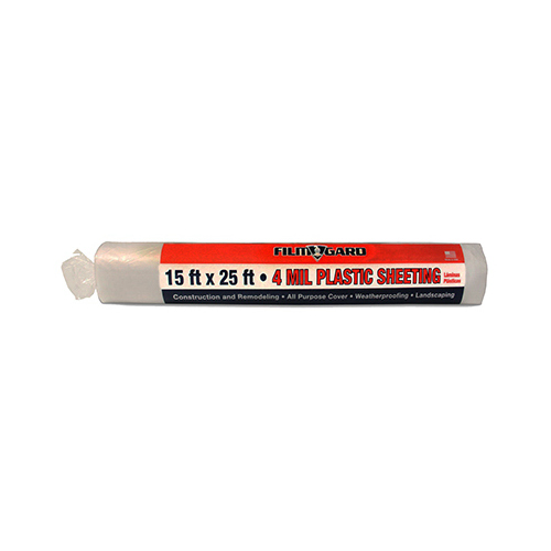 Plastic Sheeting Film-Gard 4 mil X 15 ft. W X 25 ft. L Polyethylene Clear Clear