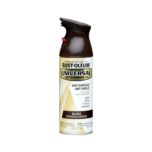 UNIVERSAL Gloss Spray Paint, Gloss, Espresso Brown, 12 oz, Aerosol Can