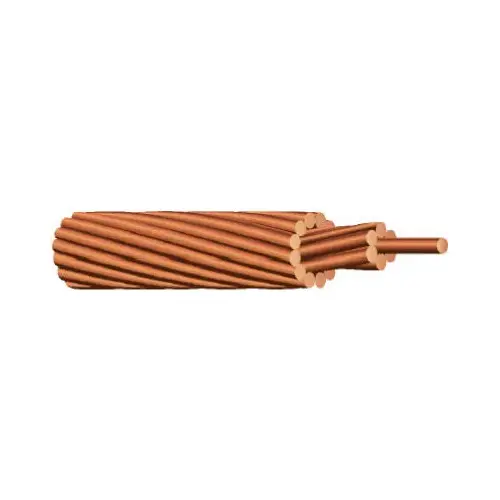 Bare Electrical Wire, Stranded, 4 AWG Wire, 200 ft L, Copper Conductor - pack of 198