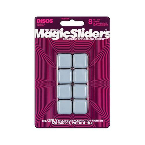 Magic Sliders 08024 Sliding Discs Gray Adhesive Plastic Gray