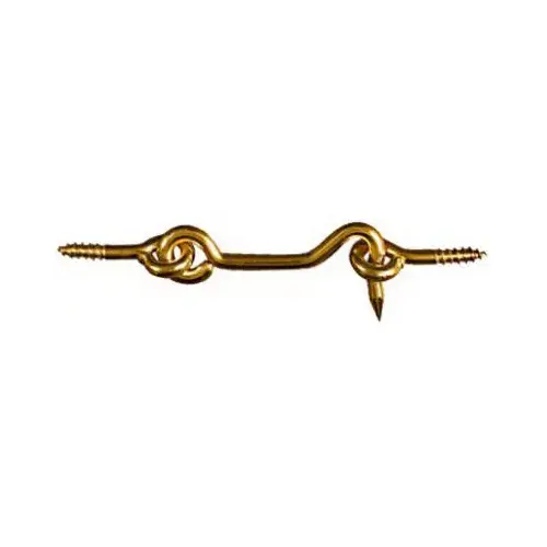 3" V2001 Series Hook and Eye, Solid Brass, Solid Brass