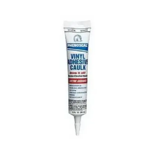 PHENOSEAL 01101 Vinyl Adhesive Caulk, Translucent, 48 hr Curing, 40 to 100 deg F, 5.5 oz Squeeze Tube