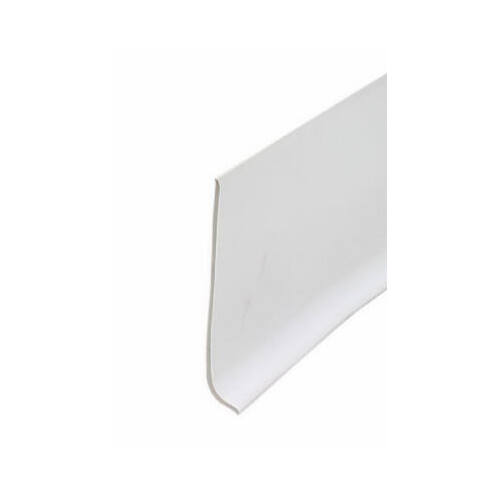 Wall Base, 4 ft L, 4 in W, Vinyl, White